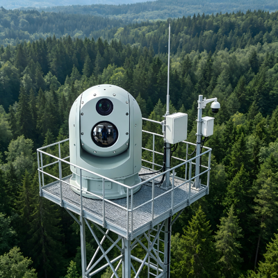 비냉각식 센서 열 보안 카메라 감시 및 경계 보안을 위한 덜 장거리 다중 센서 열 카메라